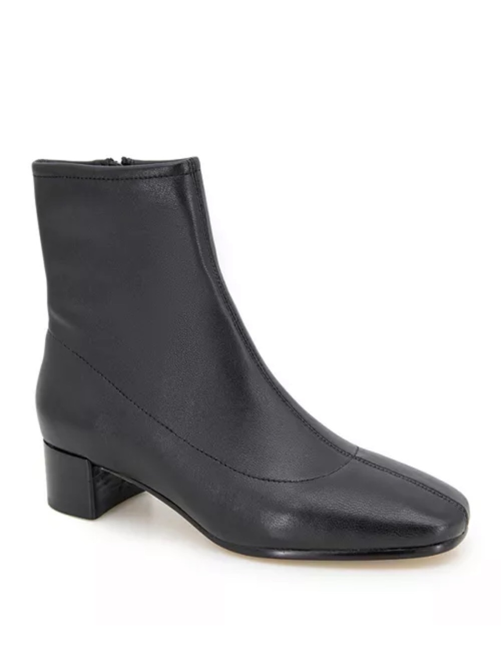 SPLENDID Women’s Betty Block Heel Leather Booties in Black - Size 7.5M